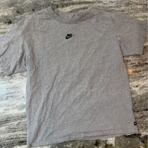 Nike Premium Heavyweight Heather Gray Tee with Black Logo